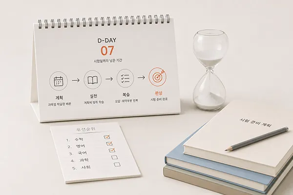 시험 D-day 역산 관리